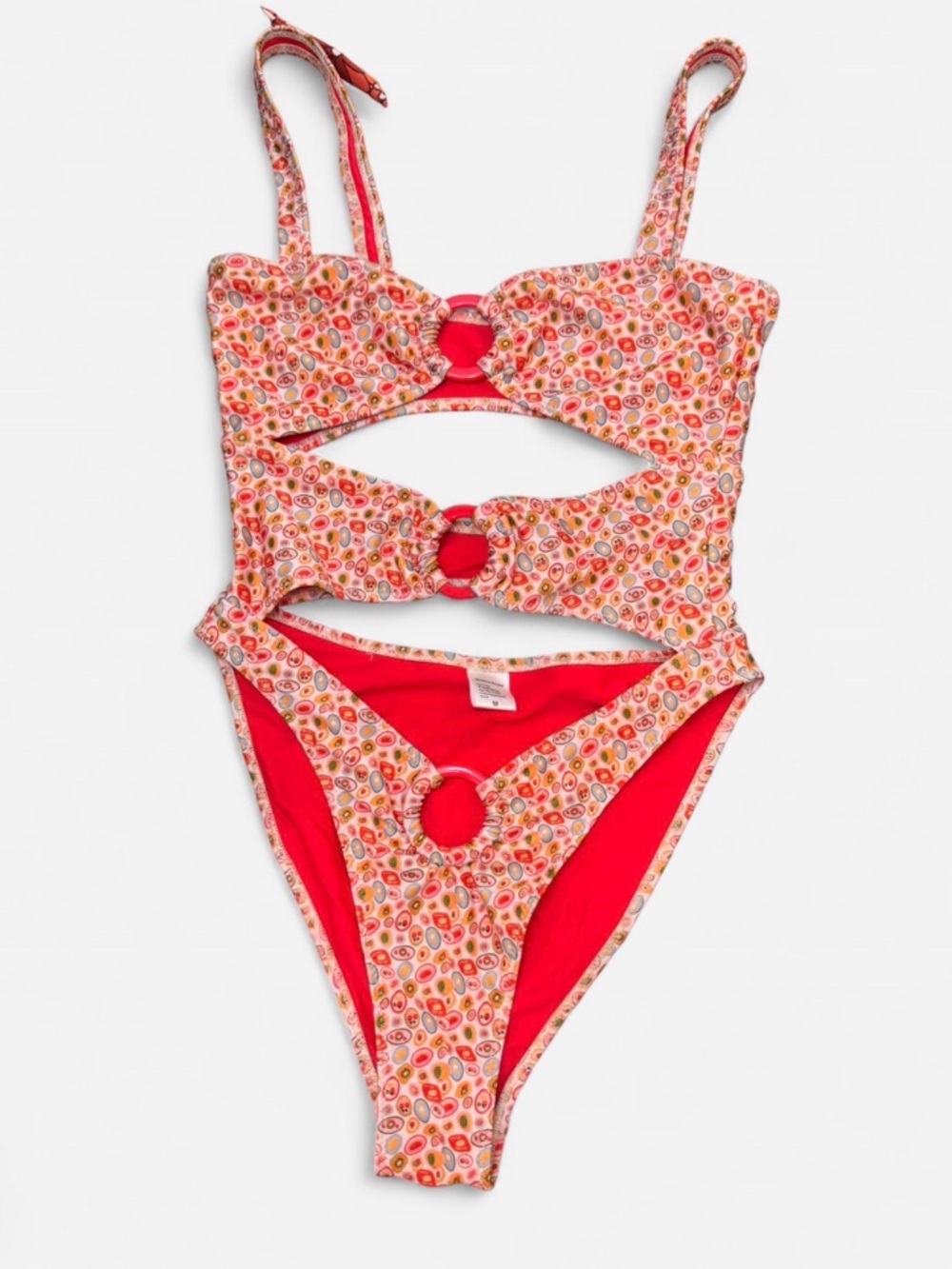 Strawberry Milk Mob Cut Out Ring Bikini Size M
